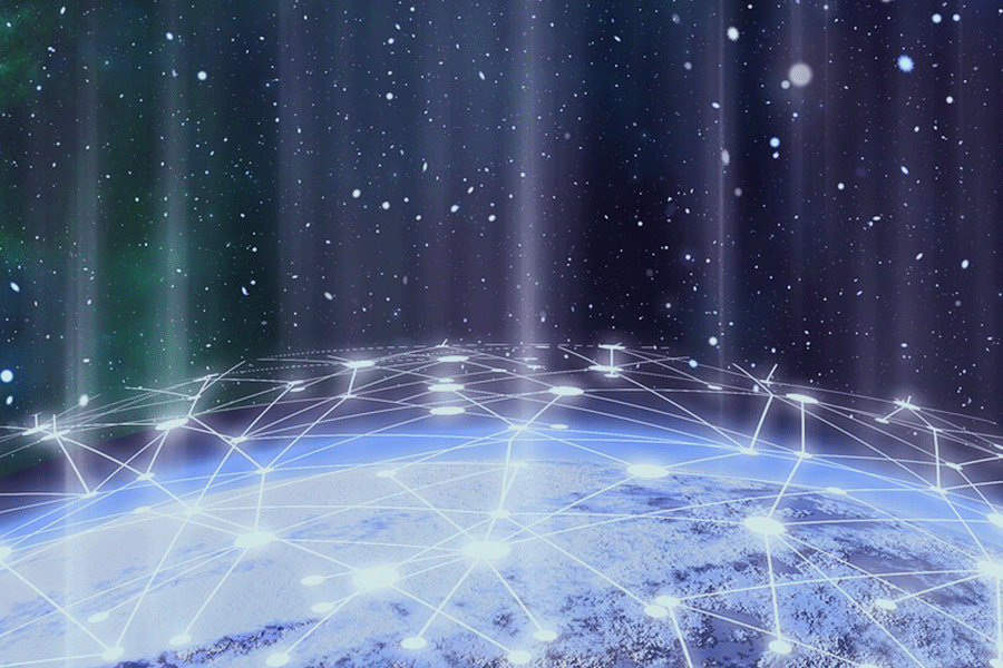 Light projecting from globe