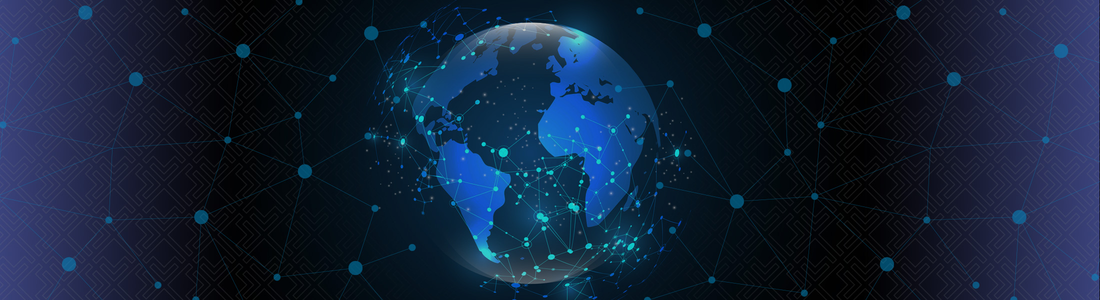 Globe with abstract lines projecting from it