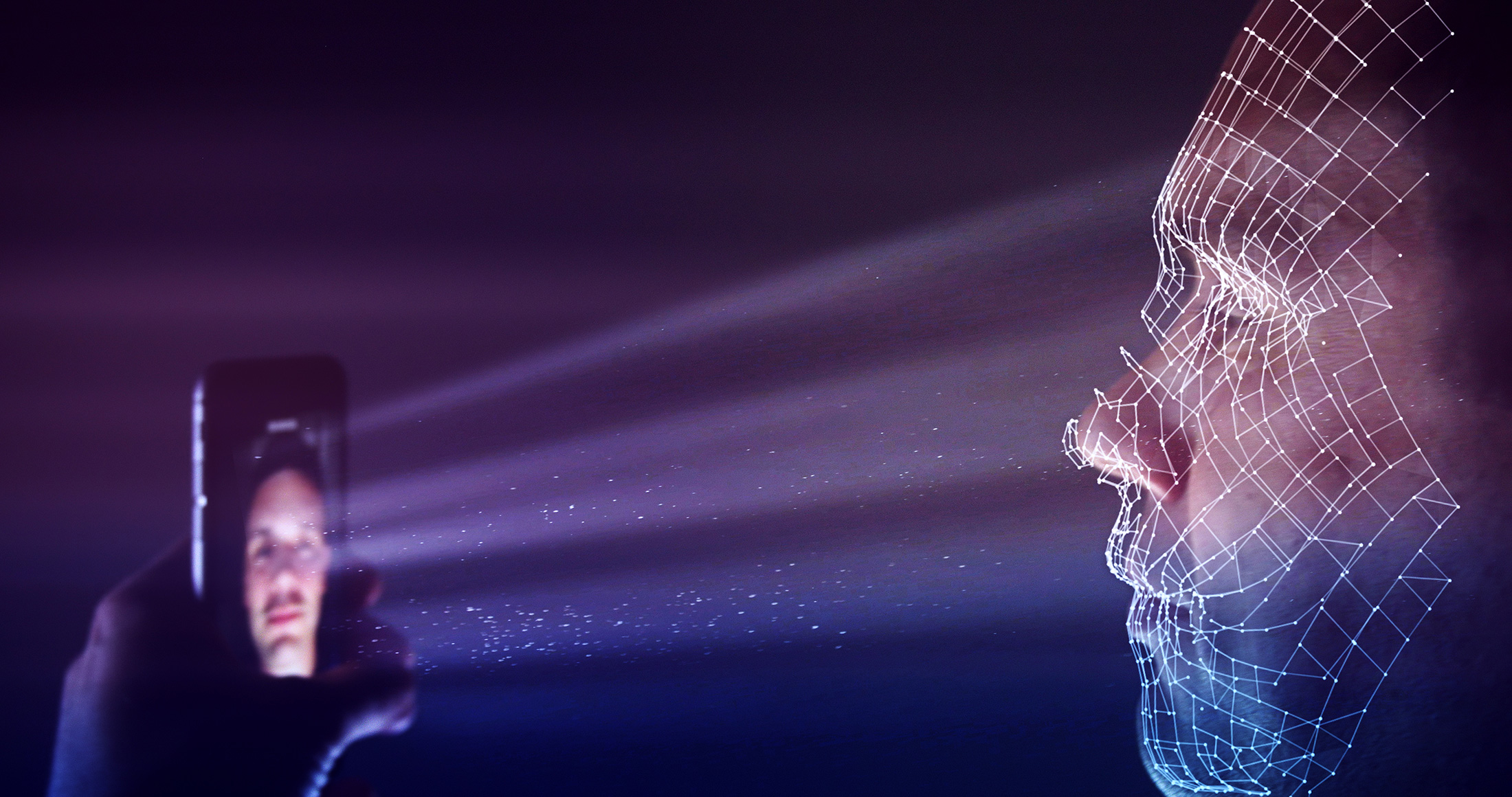 Phone recognizing face data points