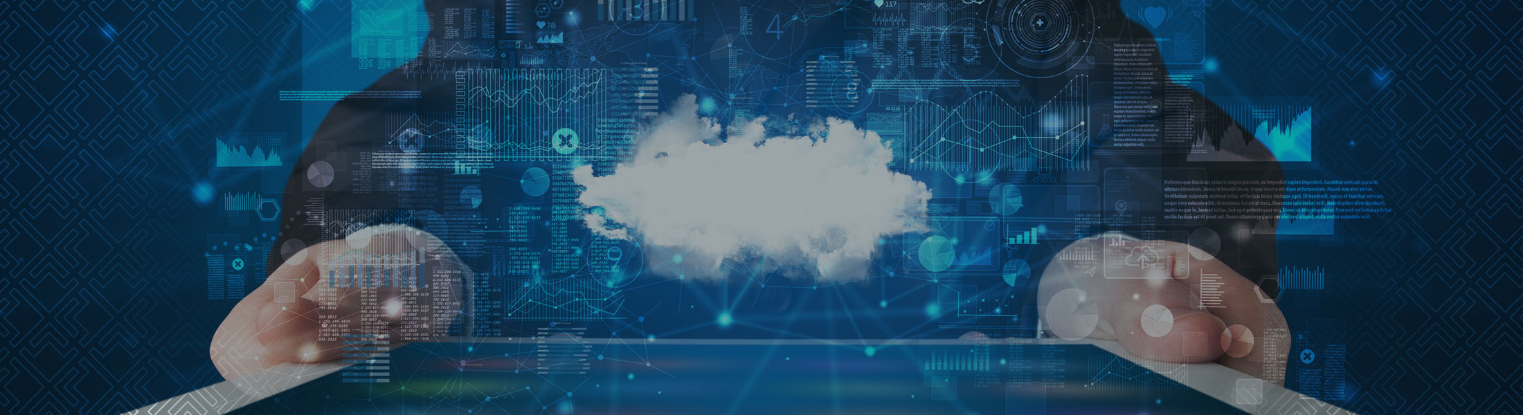 3D cloud floating above a screen