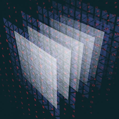 Abstract 3D Squares in a row