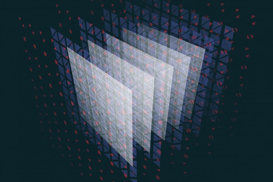 Abstract 3D Squares in a row