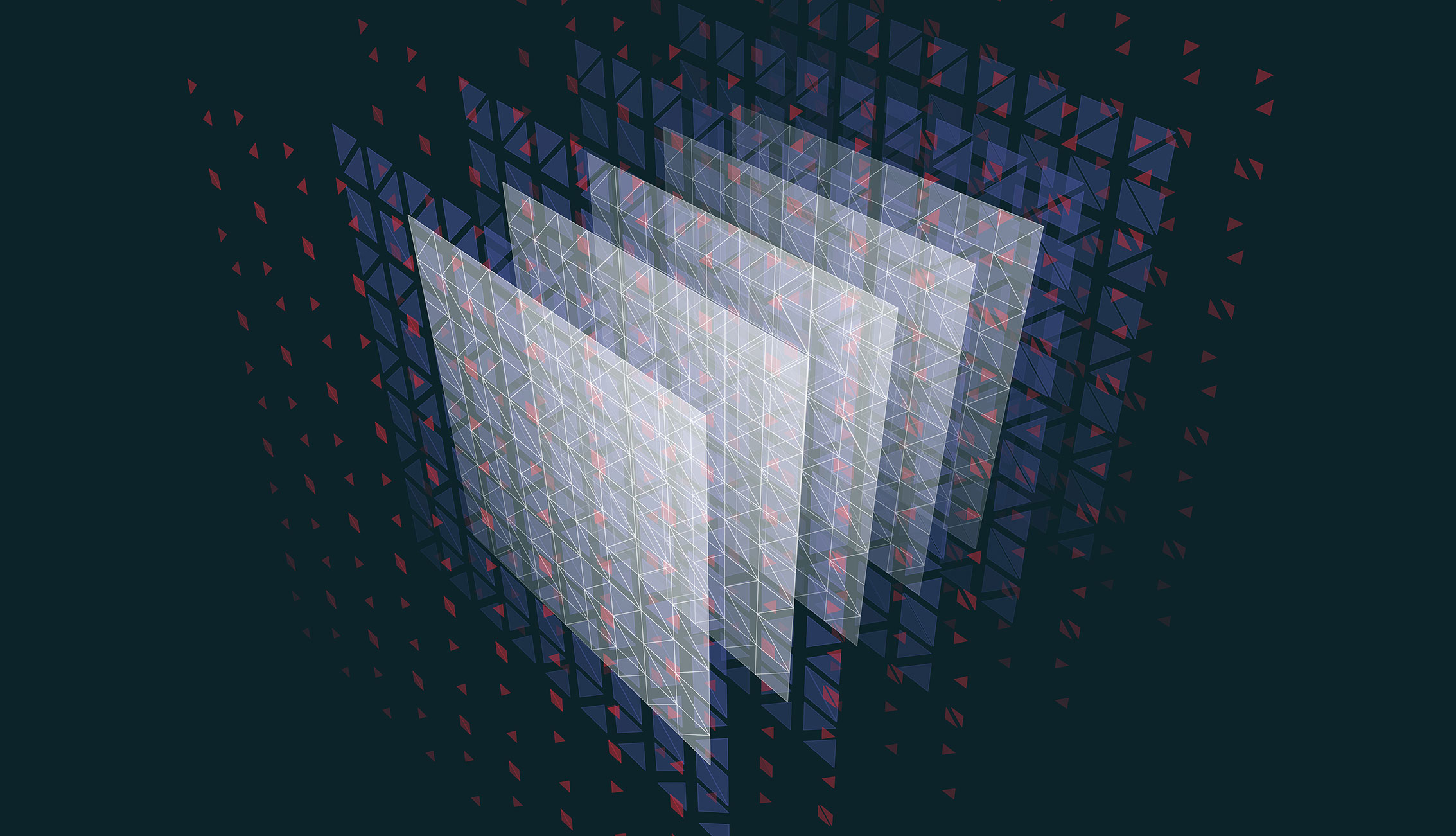 Abstract 3D Squares in a row