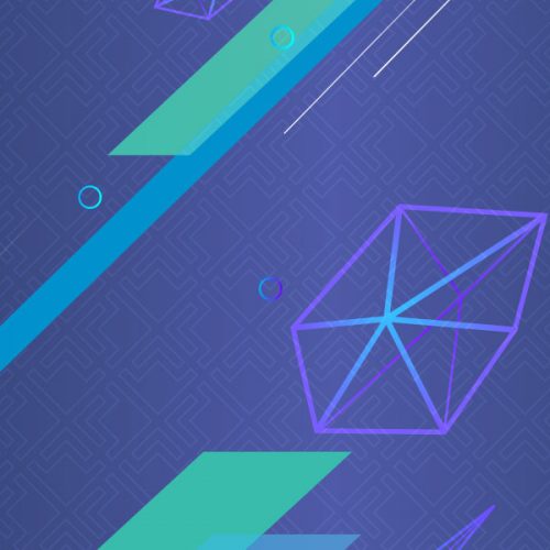 Abstract hexagon images floating down screen