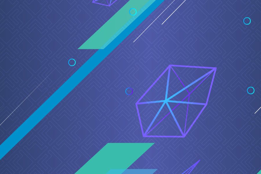 Abstract hexagon images floating down screen