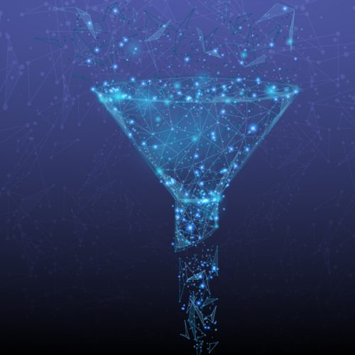 Abstract glowing funnel