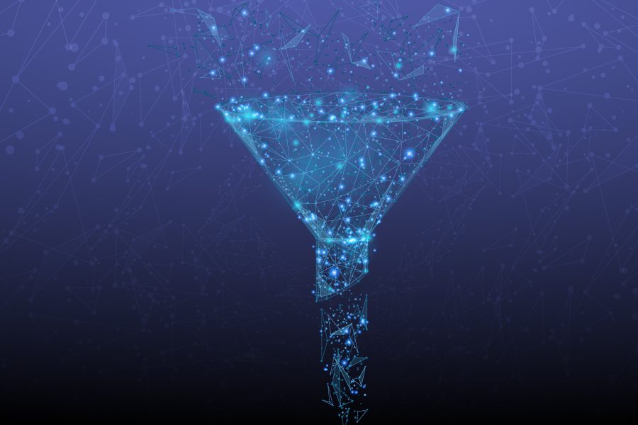 Abstract glowing funnel