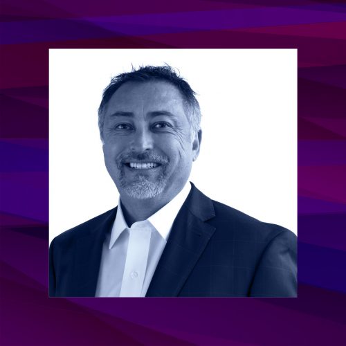 Abstract square with Jim Kier headshot