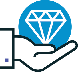 hand holding a diamond