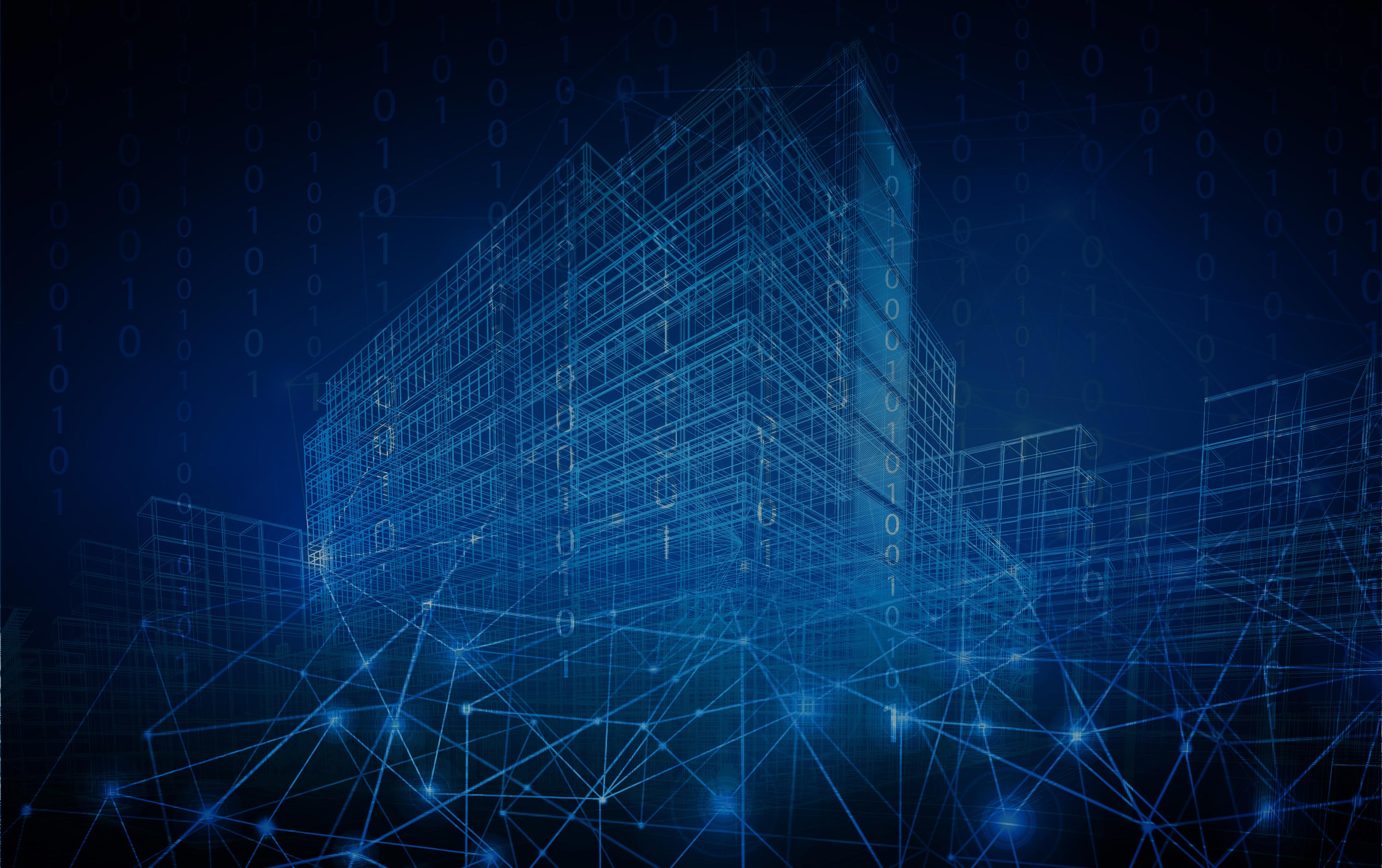 abstract building built from lines