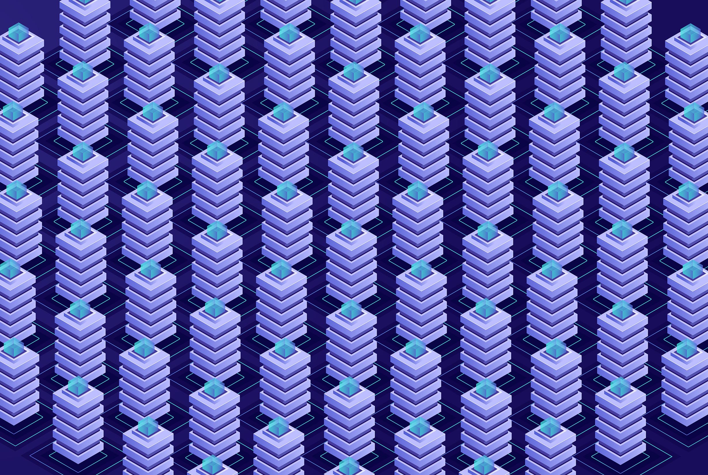 Abstract tiers image stacked up to a shield