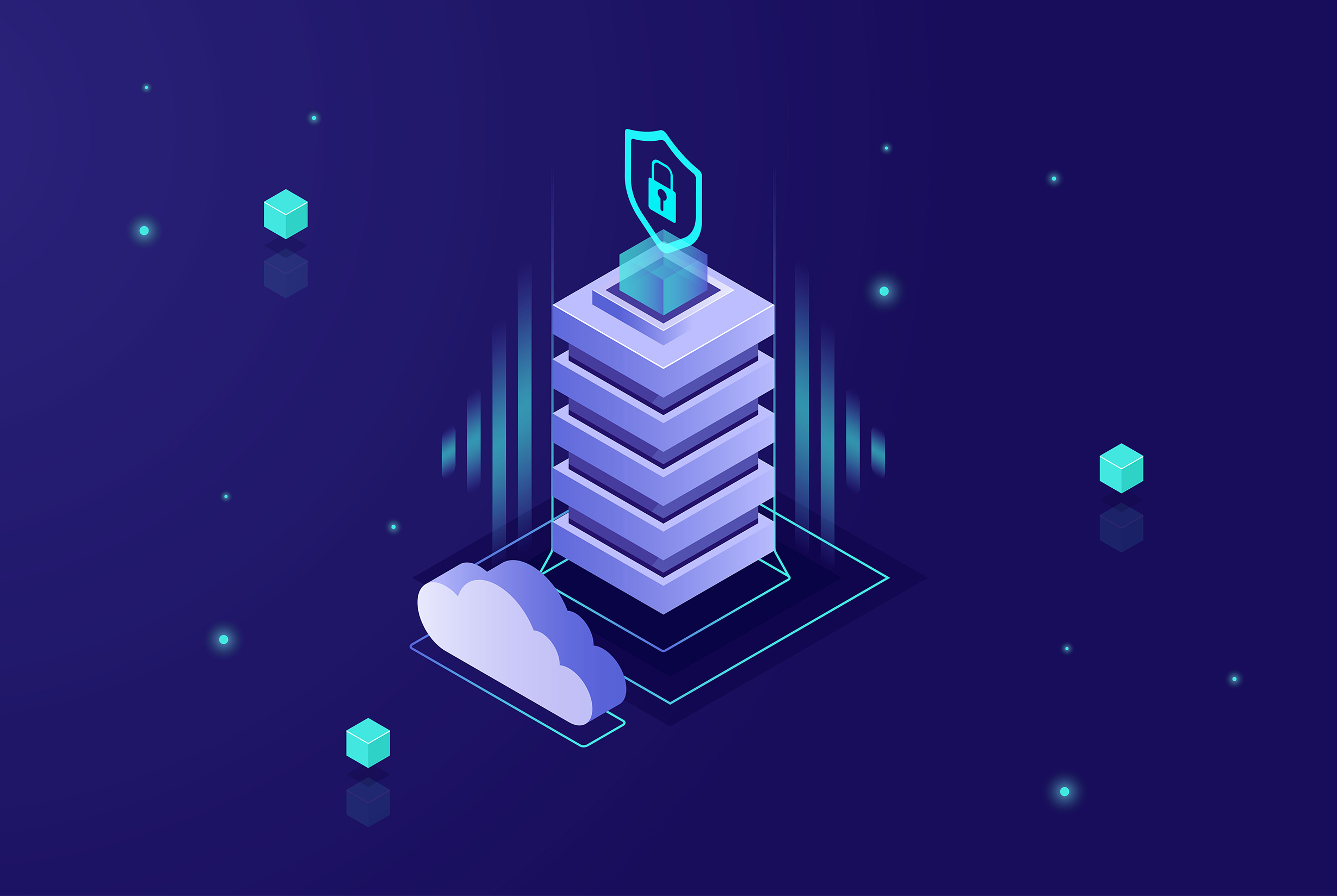 Abstract tier image stacked up to a shield