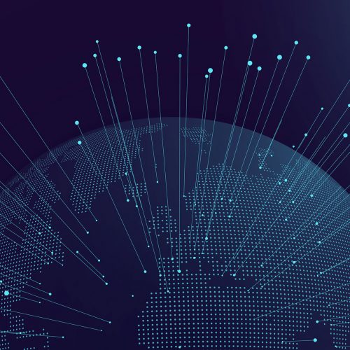 Abstract world with Glowing lines coming out